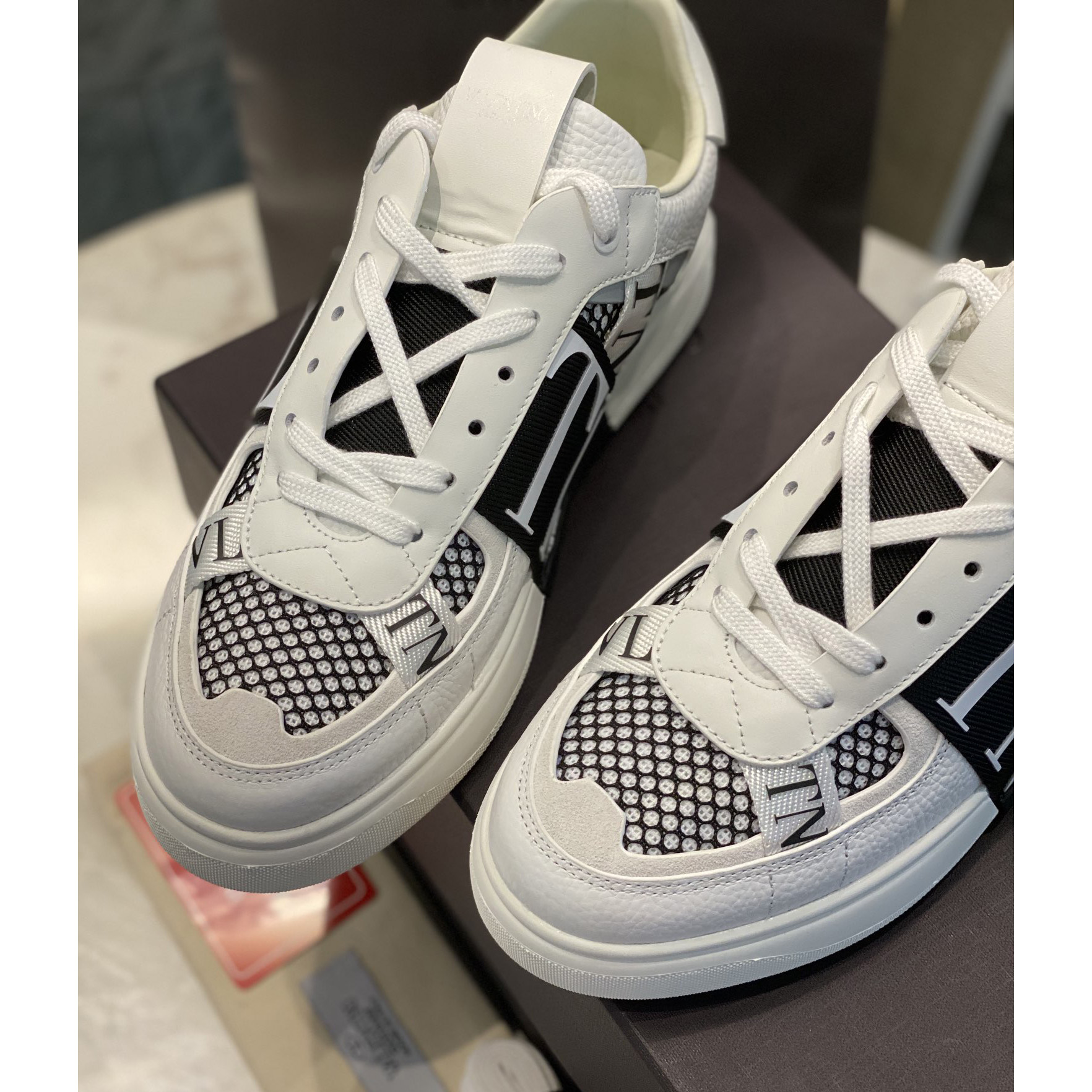 Valenti VL7N Low-Top-Sneaker aus Kalbsleder und Netzstoff mit Bändern - EUR FASHION