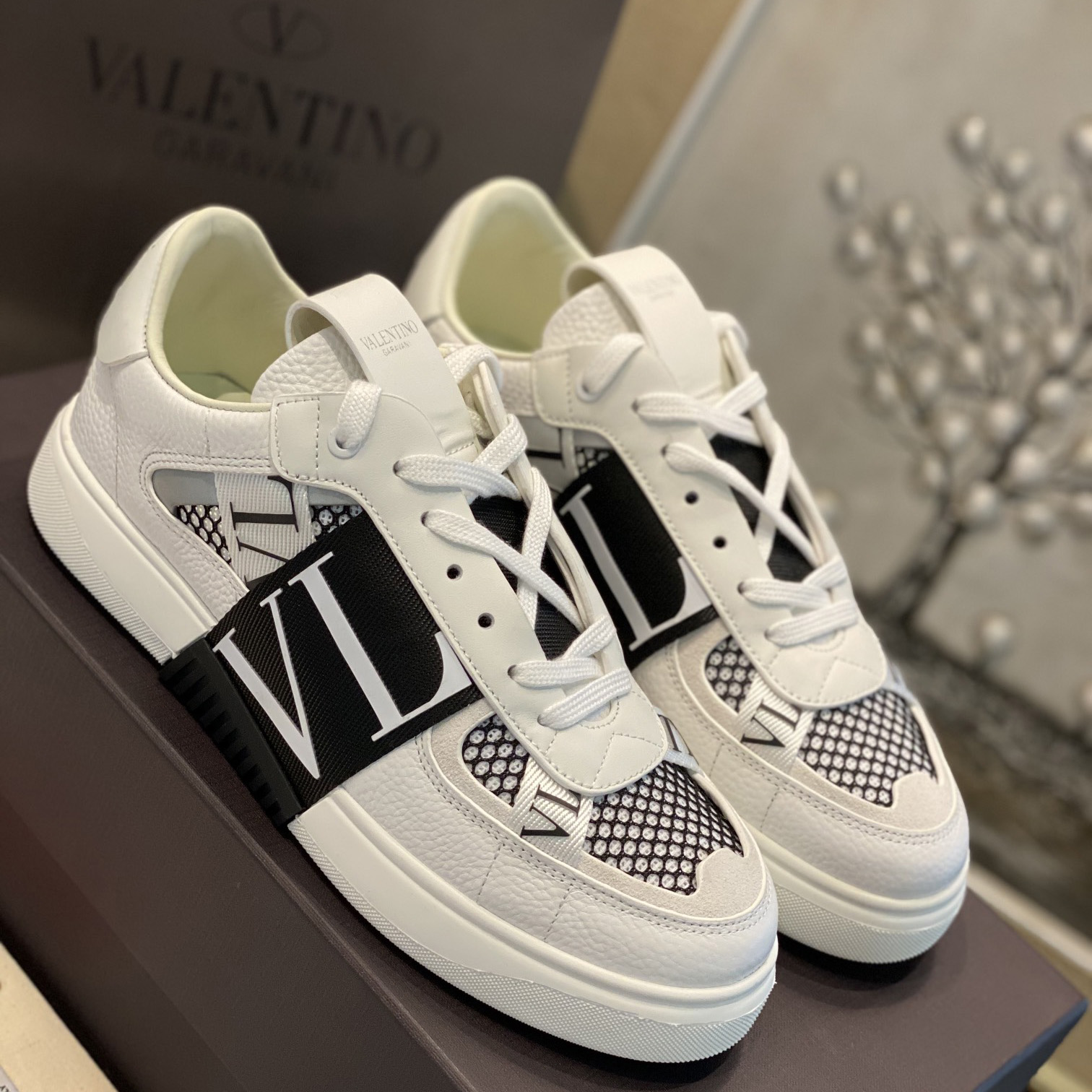 Valenti VL7N Low-Top-Sneaker aus Kalbsleder und Netzstoff mit Bändern - EUR FASHION