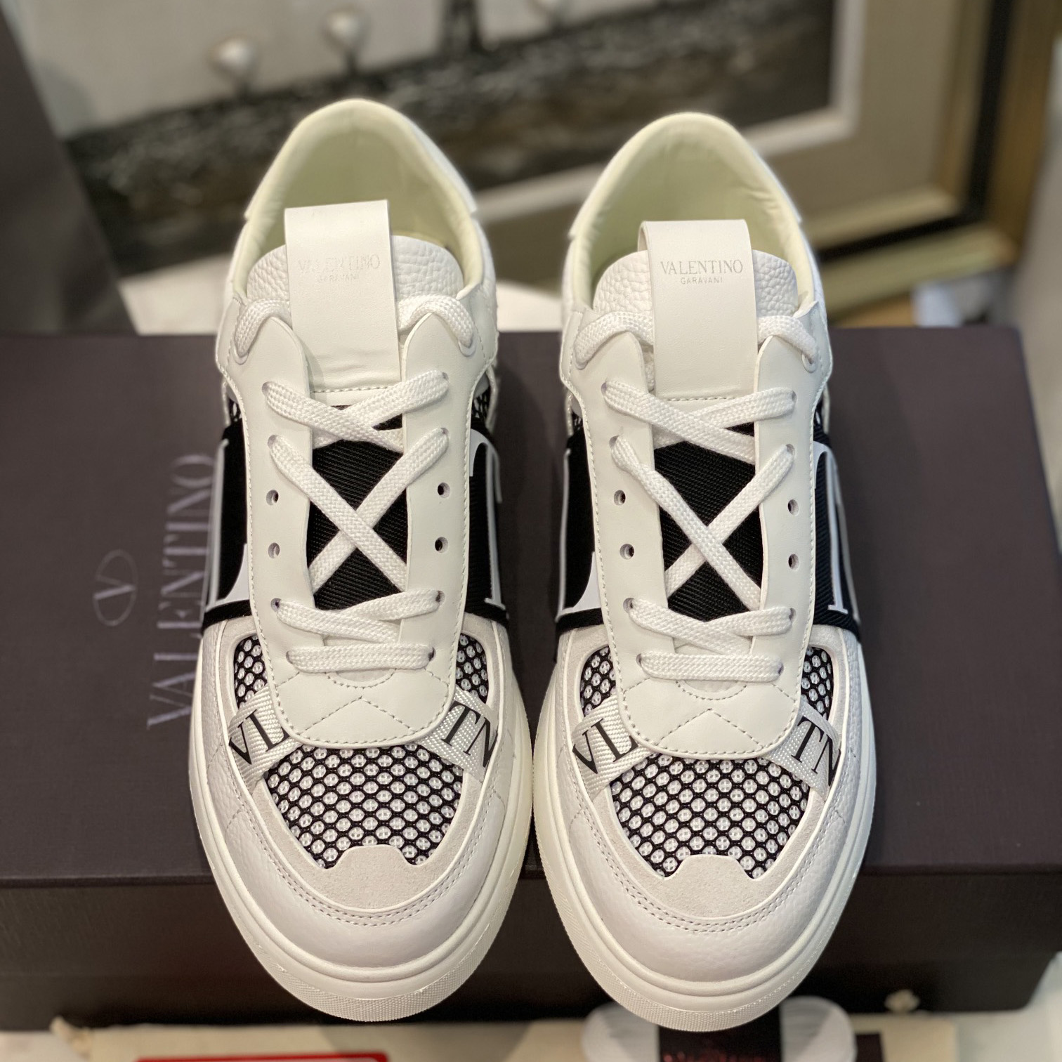 Valenti VL7N Low-Top-Sneaker aus Kalbsleder und Netzstoff mit Bändern - EUR FASHION