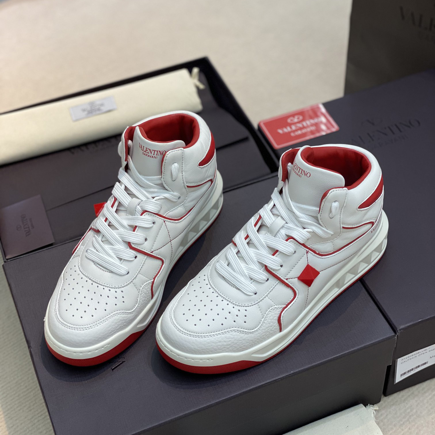Valenti One Stud Mid-Top-Sneaker aus Nappaleder - EUR FASHION