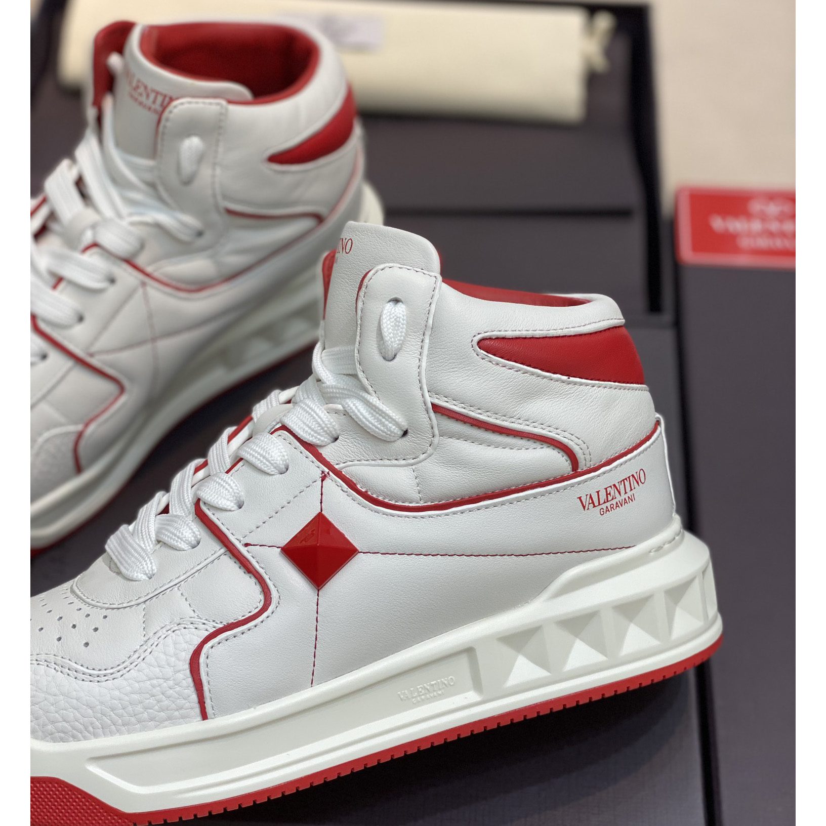 Valenti One Stud Mid-Top-Sneaker aus Nappaleder - EUR FASHION