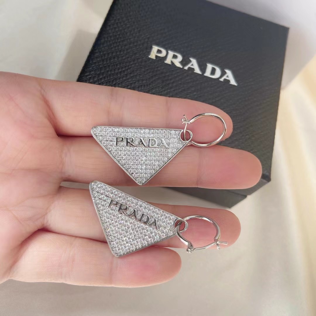 Prada-Ohrring mit Kristalllogo und Juwelen - EUR FASHION