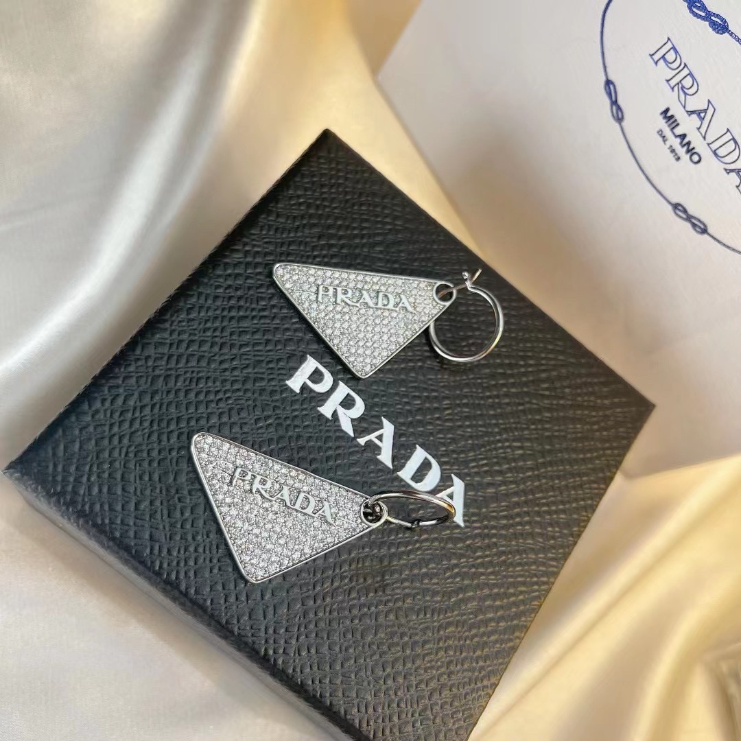 Prada-Ohrring mit Kristalllogo und Juwelen - EUR FASHION
