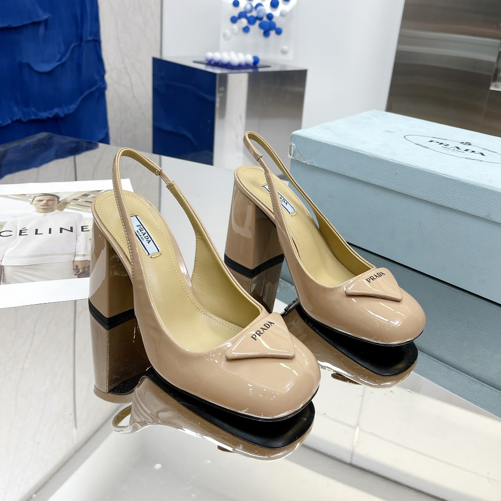 Prada Slingback-Pumps aus Lackleder - EUR FASHION