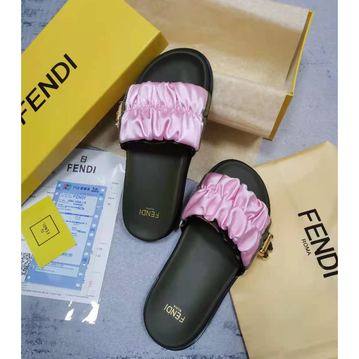 Fendi Fendi Feel rosa Satin-Slides - EUR FASHION