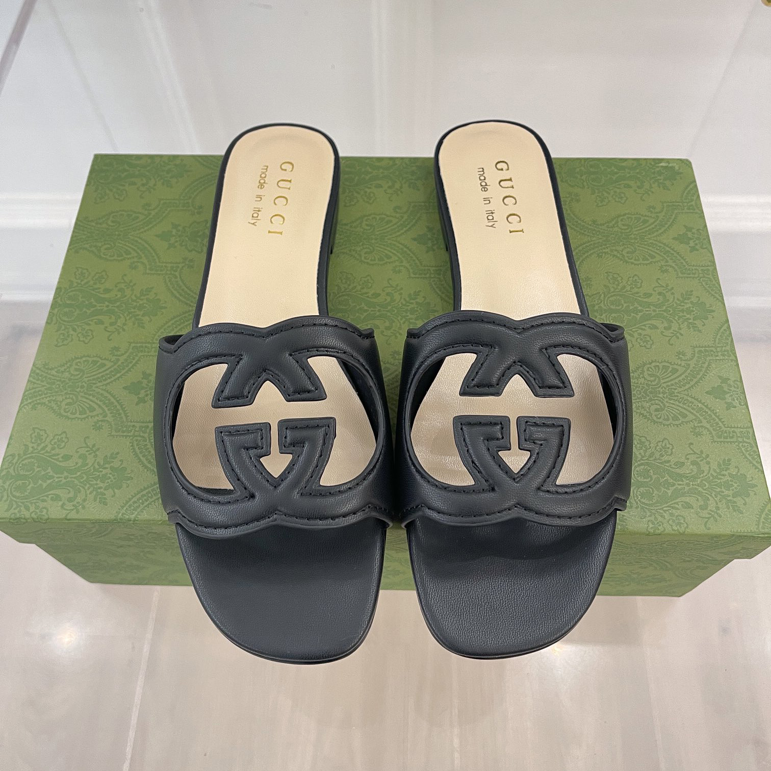 Gucci Damen-Slide-Sandale mit ineinandergreifendem G-Ausschnitt - EUR FASHION