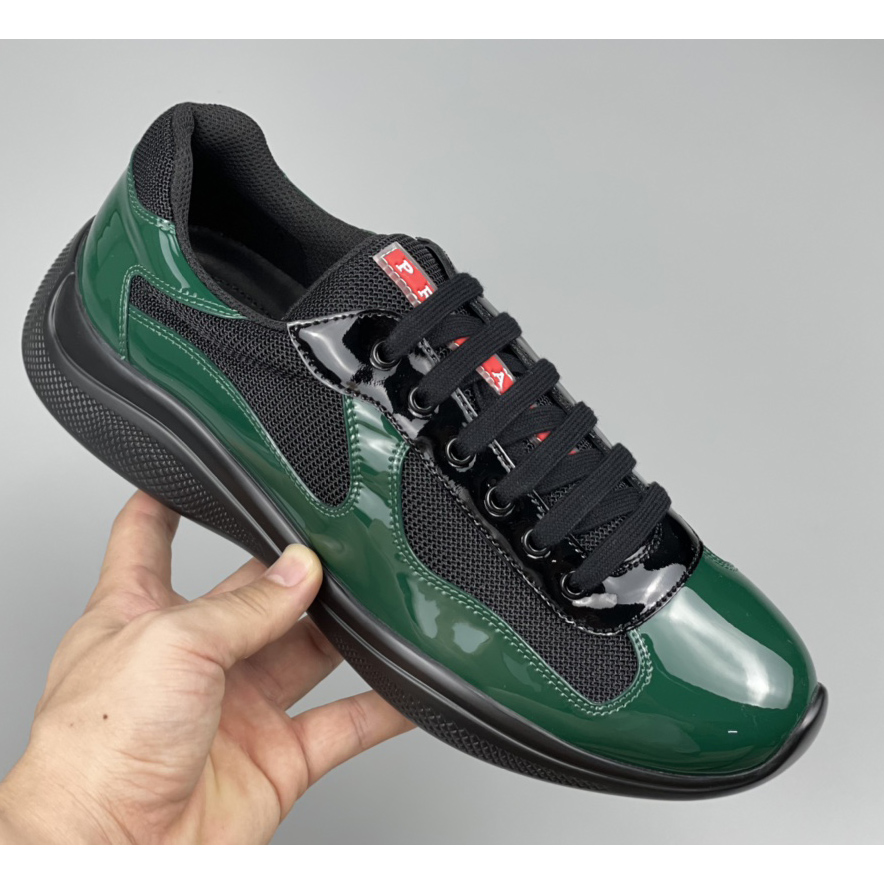 Prada America's Cup-Sneaker für Herren in Flaschengrün/Schwarz - EUR FASHION