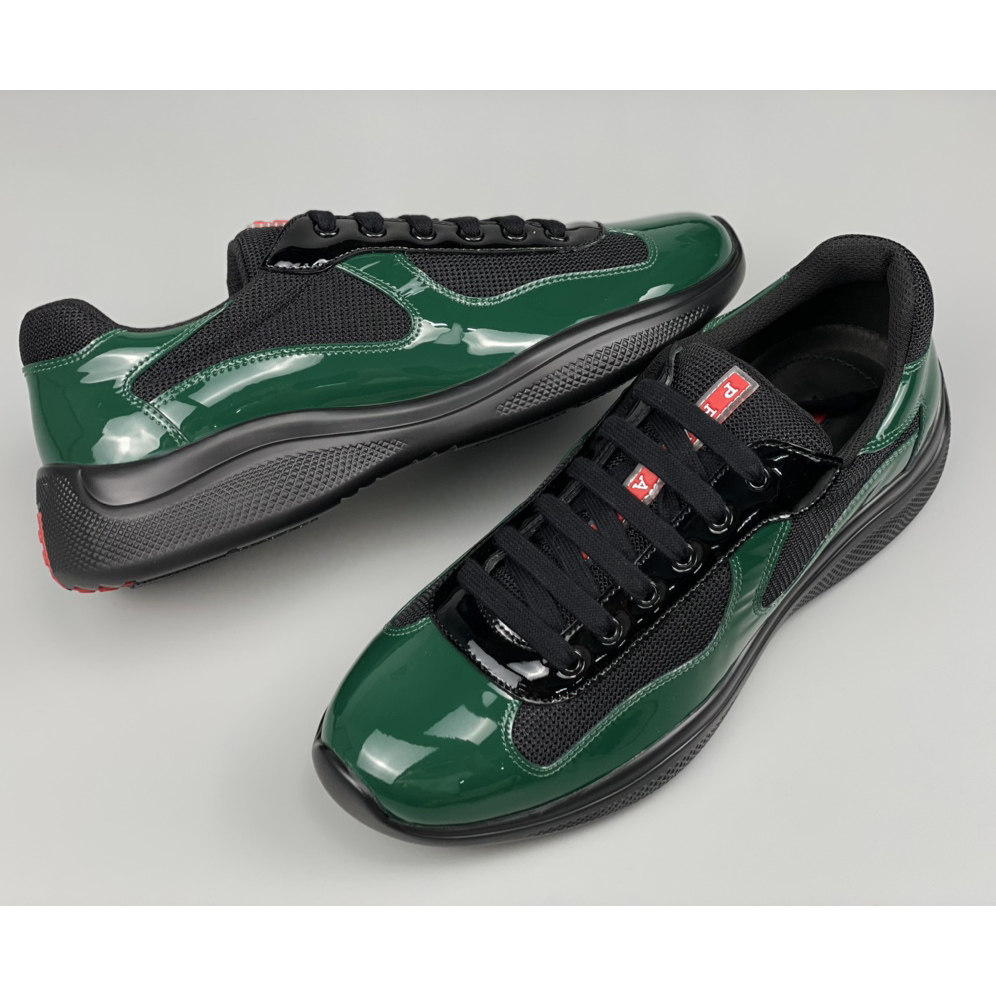 Prada America's Cup-Sneaker für Herren in Flaschengrün/Schwarz - EUR FASHION