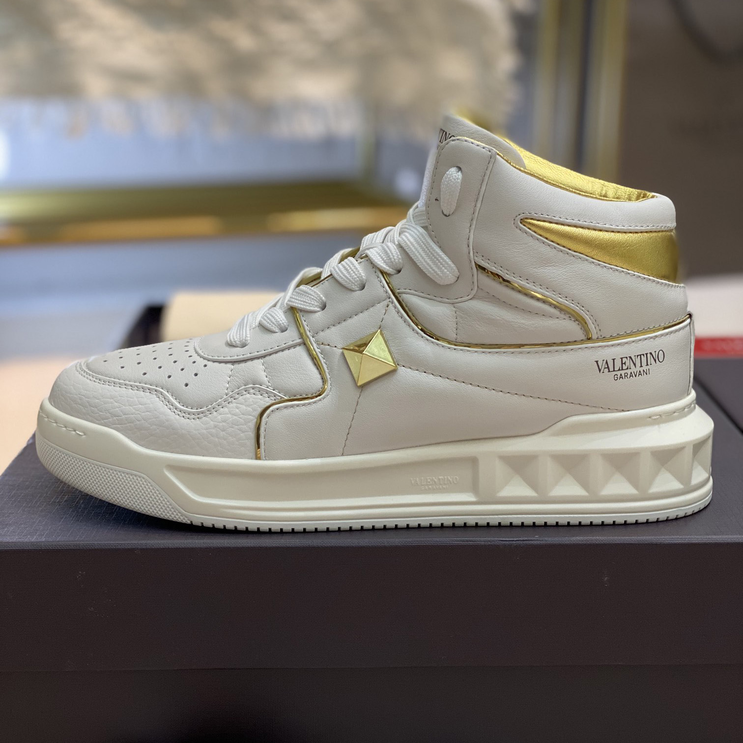 Valenti One Stud Mid-Top-Sneaker aus Nappaleder - EUR FASHION