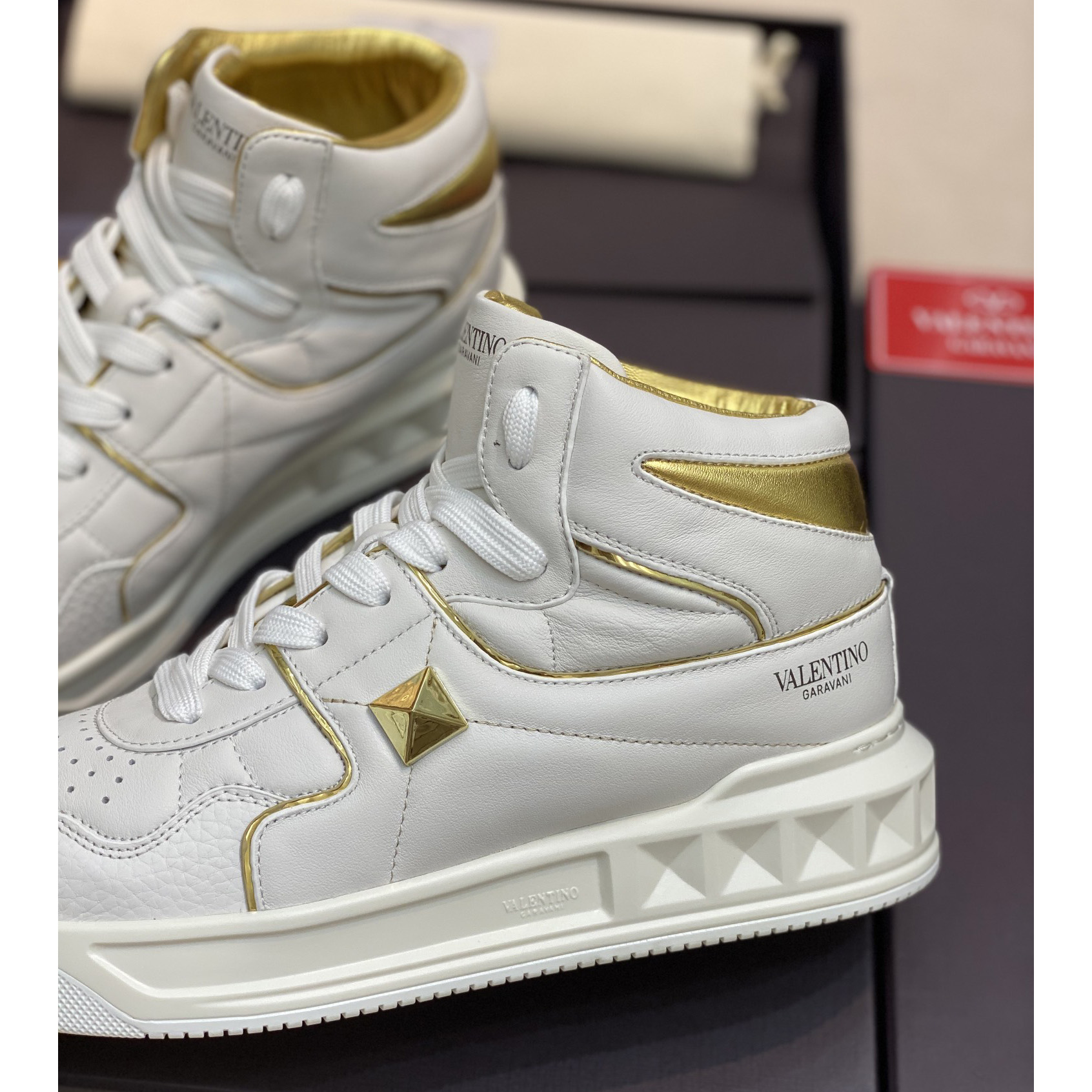 Valenti One Stud Mid-Top-Sneaker aus Nappaleder - EUR FASHION