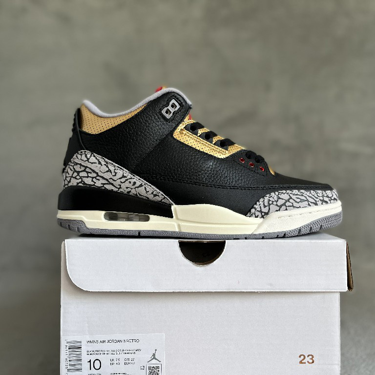 Jordan 3 Retro-Sneaker in Schwarz und Gold CK9246-067 - EUR FASHION