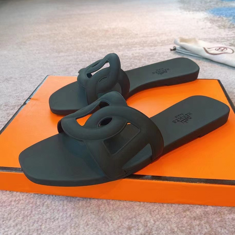 Hermes Rubber Aloha Sandalen 37 Schwarz - EUR FASHION