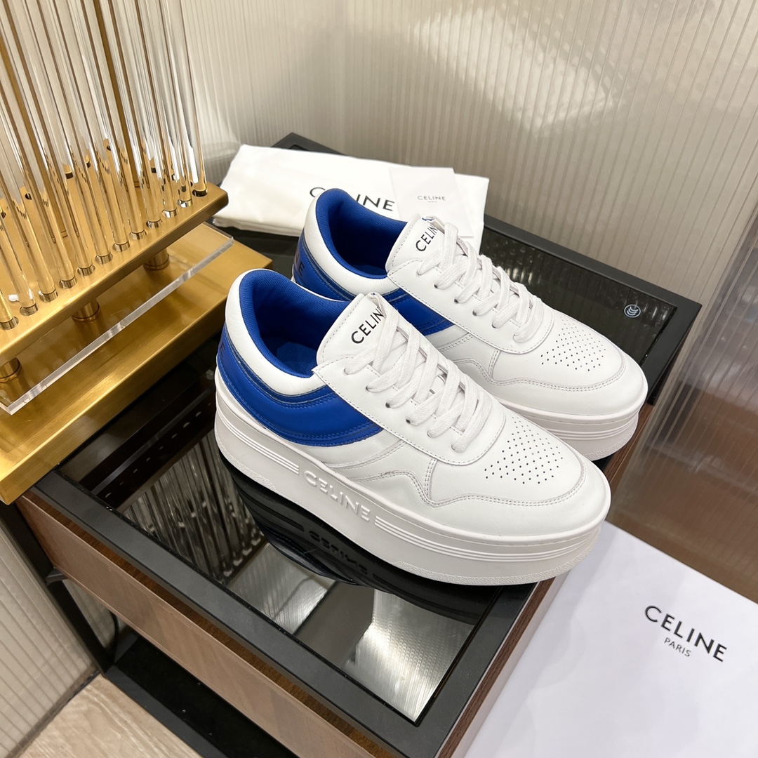 Celine Block-Sneaker mit Keillaufsohle aus Clafskin - EUR FASHION