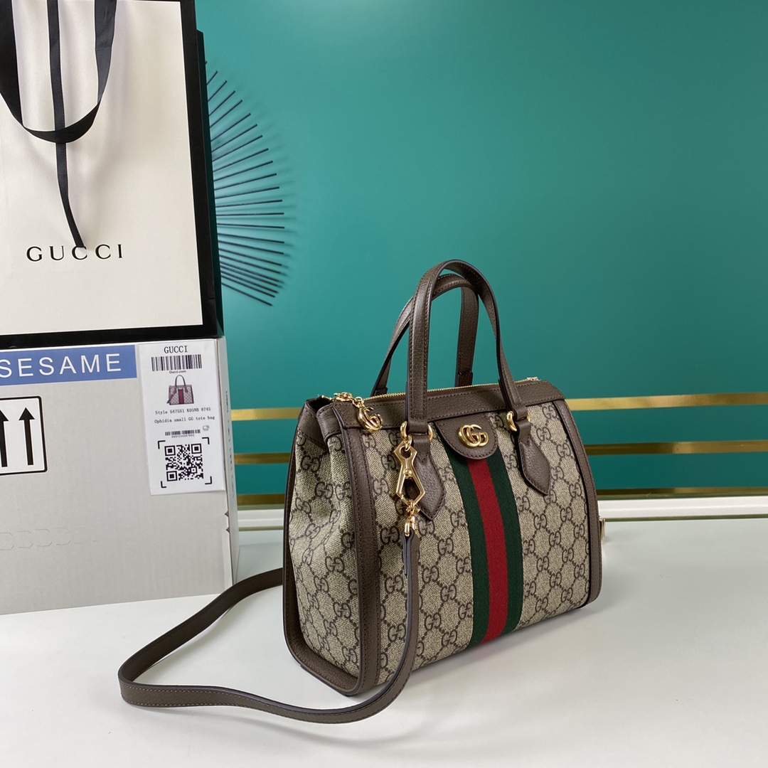 Gucci Ophidia Kleine GG-Einkaufstasche (24-20-10 cm) - EUR FASHION