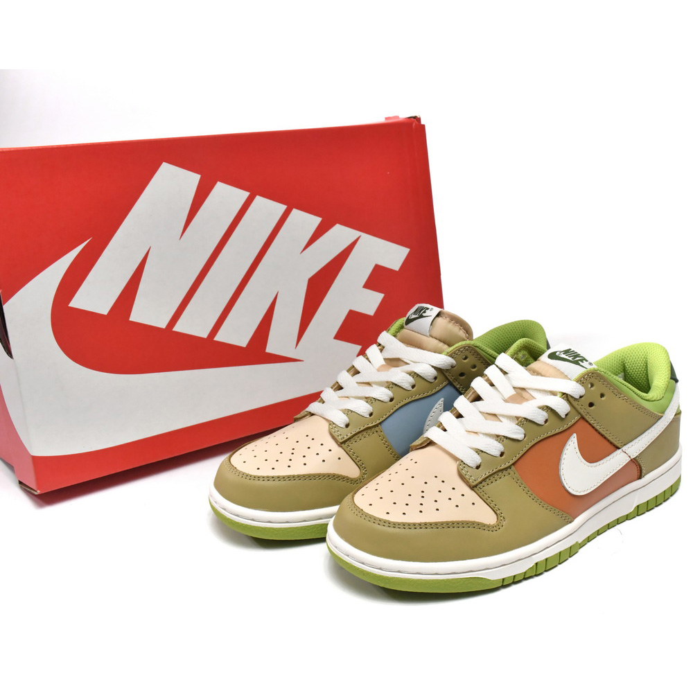 Nike Dunk Low Brown Veail Sail Vivid Green Sneaker DV9108-711 - EUR FASHION