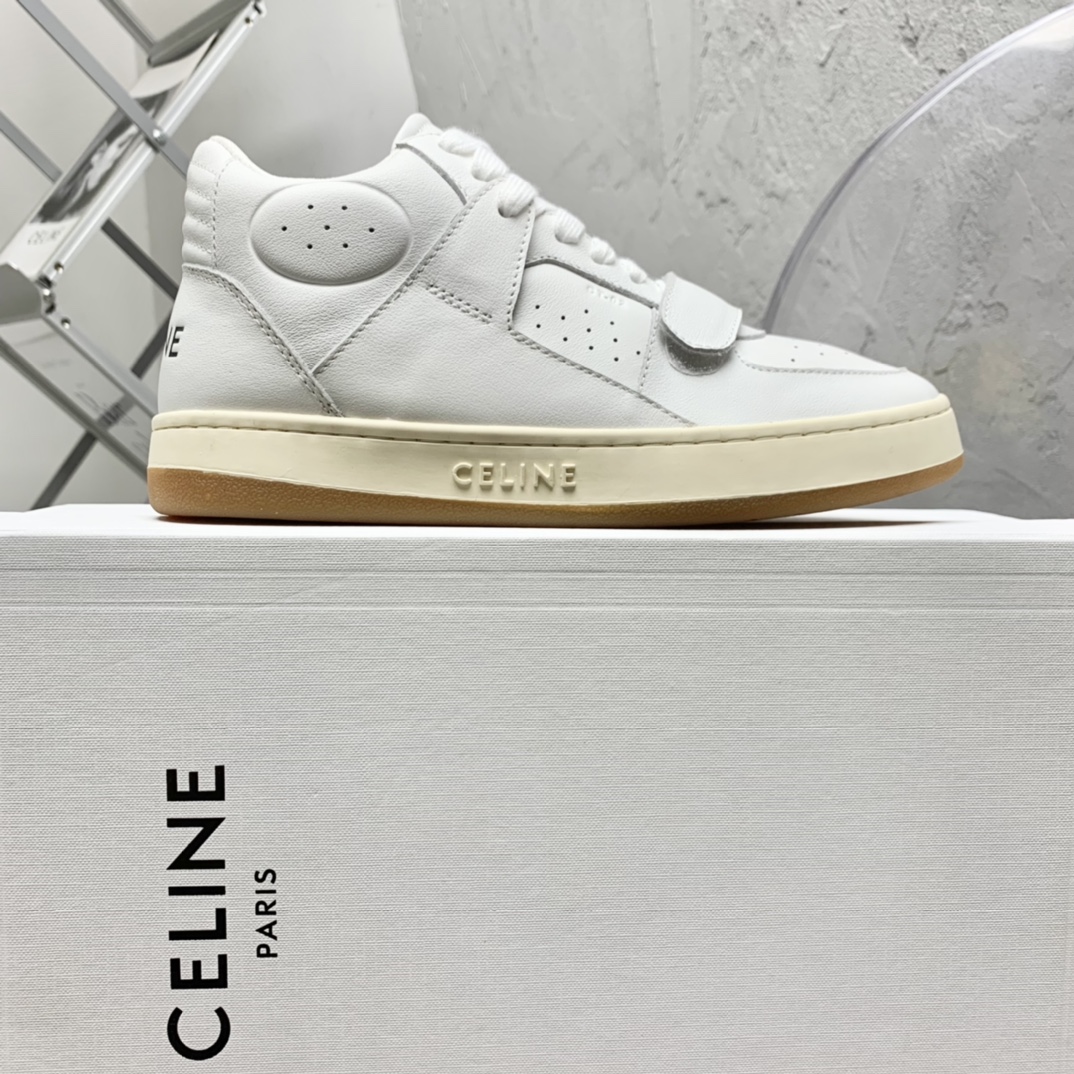 Celine CT-02 Mid Sneaker mit Klettverschluss aus Kalbsleder - EUR FASHION