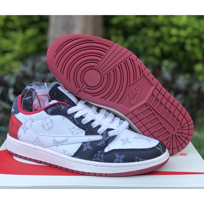 Louis Vuitton x Nike Air Jordan 1 Low OG SP Sneaker „Schwarz/Weiß/Rot/Graues Monogramm“ DM7866-318 - EUR FASHION