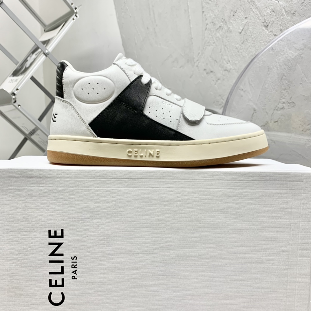 Celine CT-02 Mid Sneaker mit Klettverschluss aus Kalbsleder - EUR FASHION