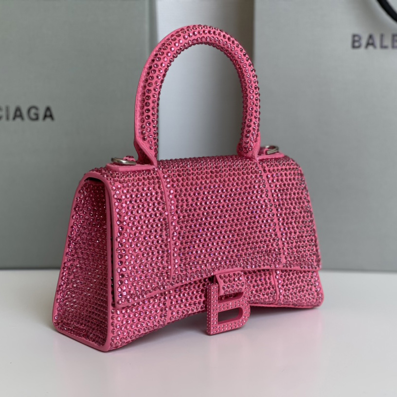 Balenciaga Hourglass XS Handtasche mit Strasssteinen (19-8-21cm) - EUR FASHION