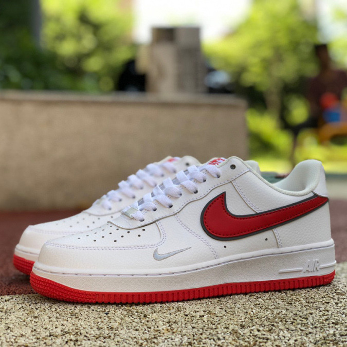 Air Force 1’07 Low „White/University Red/Sliver“ Sneaker DX9269-101 - EUR FASHION