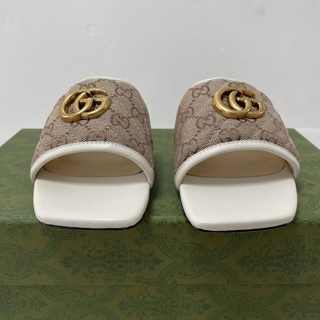 Gucci Damen-Slide-Sandale mit Doppel-GG - EUR FASHION