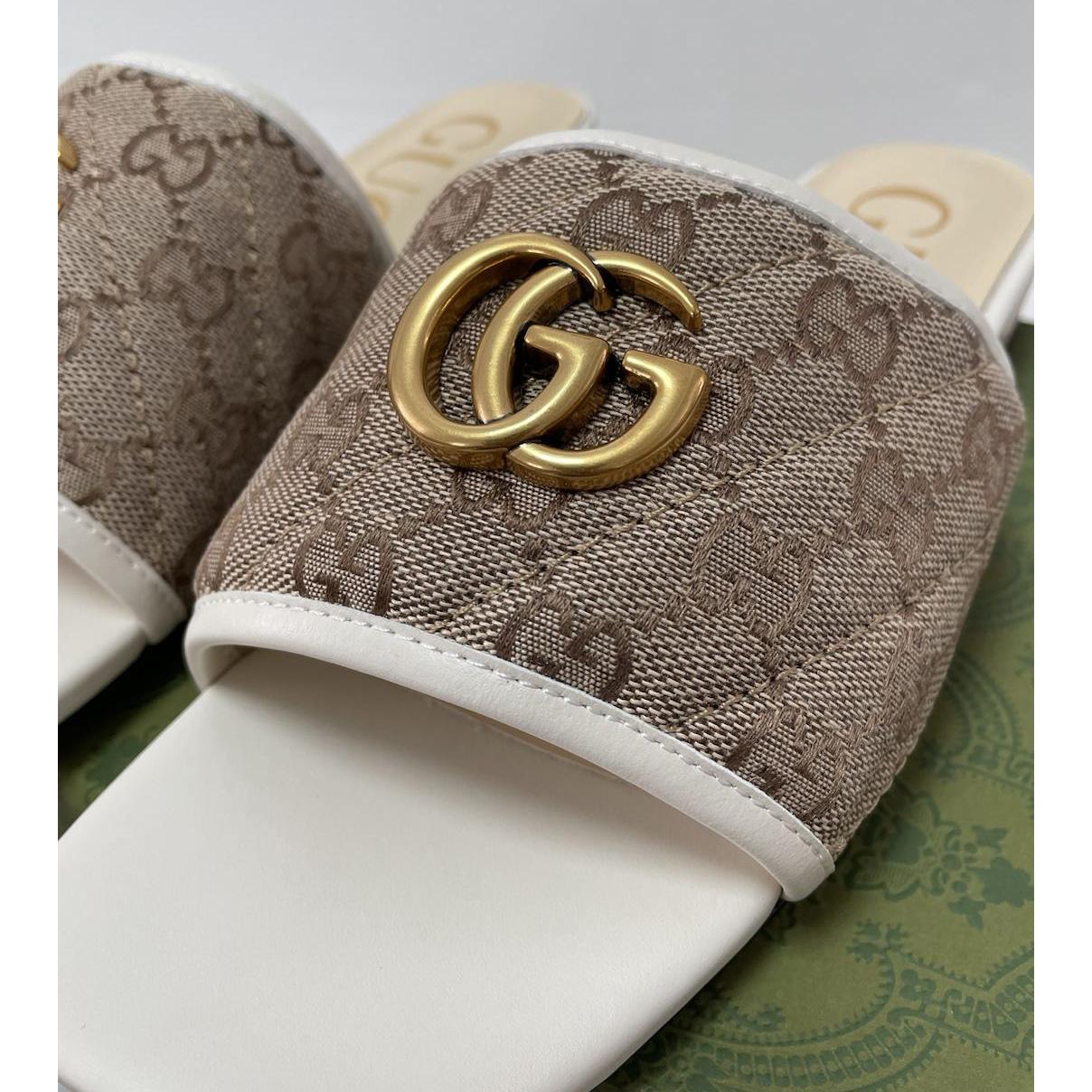 Gucci Damen-Slide-Sandale mit Doppel-GG - EUR FASHION