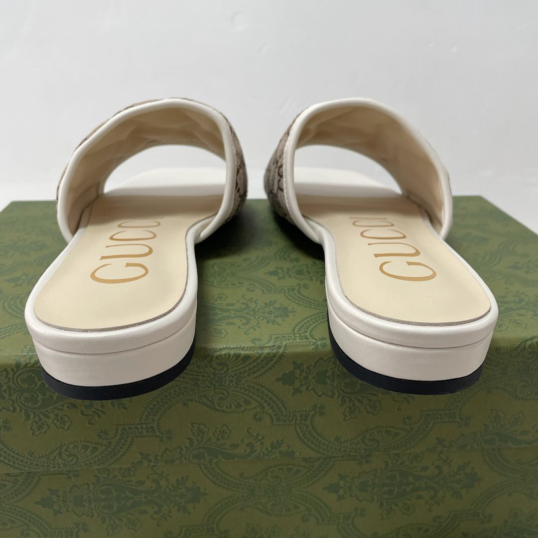 Gucci Damen-Slide-Sandale mit Doppel-GG - EUR FASHION