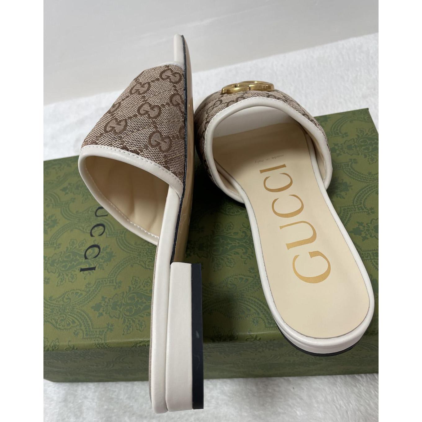 Gucci Damen-Slide-Sandale mit Doppel-GG - EUR FASHION