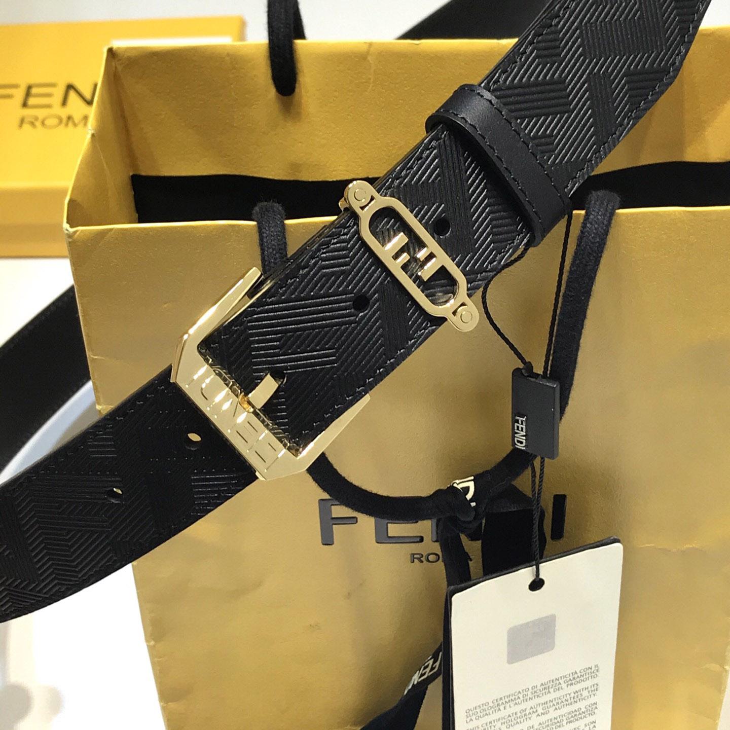 Fendi Edge schwarzer Ledergürtel - EUR FASHION