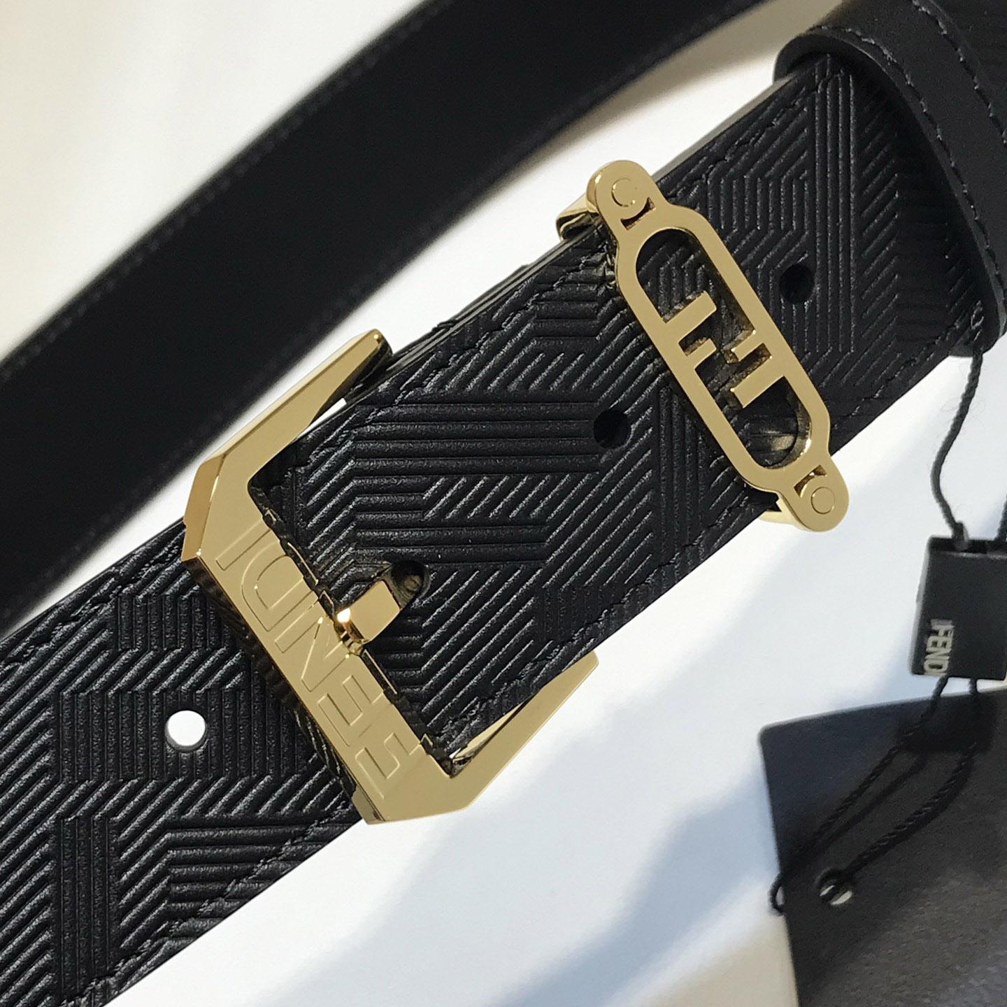 Fendi Edge schwarzer Ledergürtel - EUR FASHION