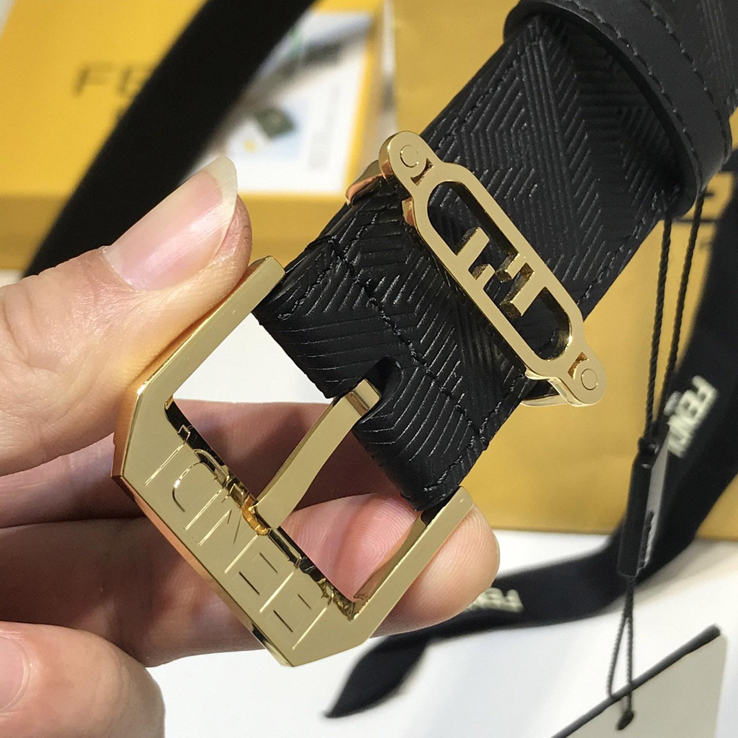 Fendi Edge schwarzer Ledergürtel - EUR FASHION