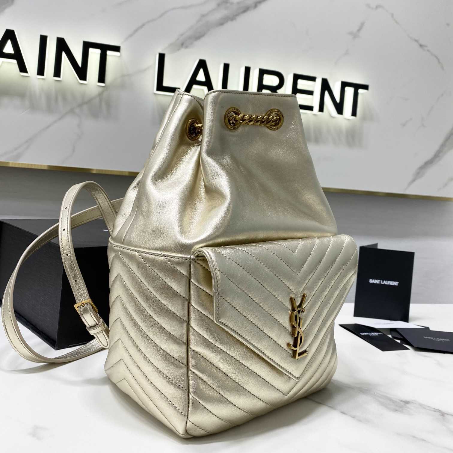 Saint Laurent Joe Kordelzug-Stepprucksack (22–29–15 cm) - EUR FASHION