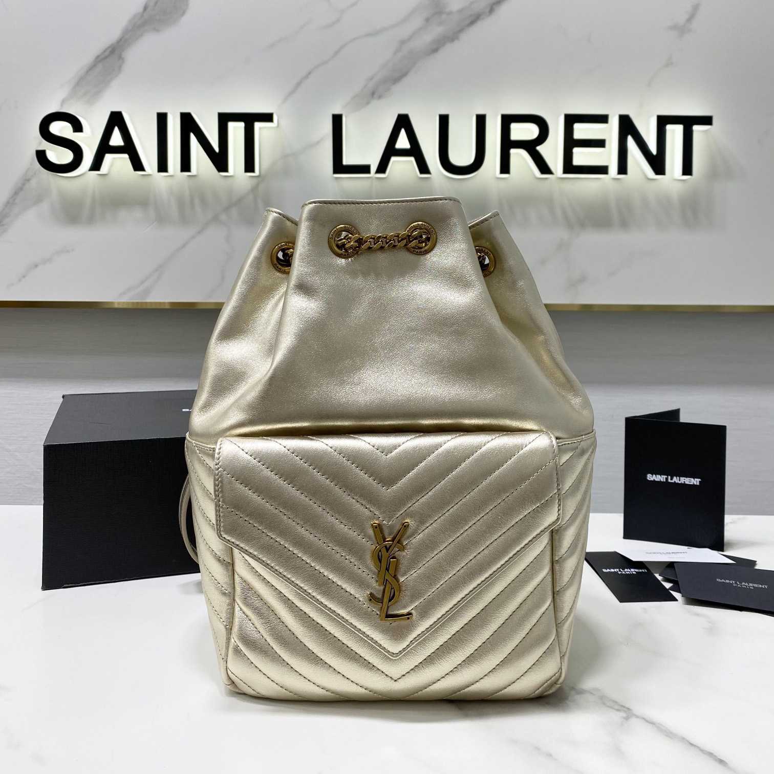 Saint Laurent Joe Kordelzug-Stepprucksack (22–29–15 cm) - EUR FASHION