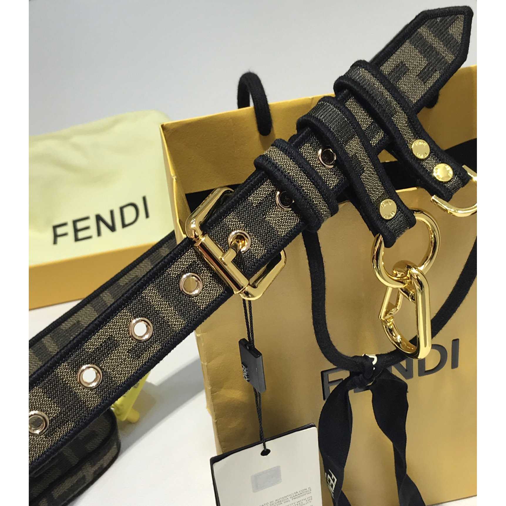 Fendi FF Jacquard-Stoffgürtel - EUR FASHION