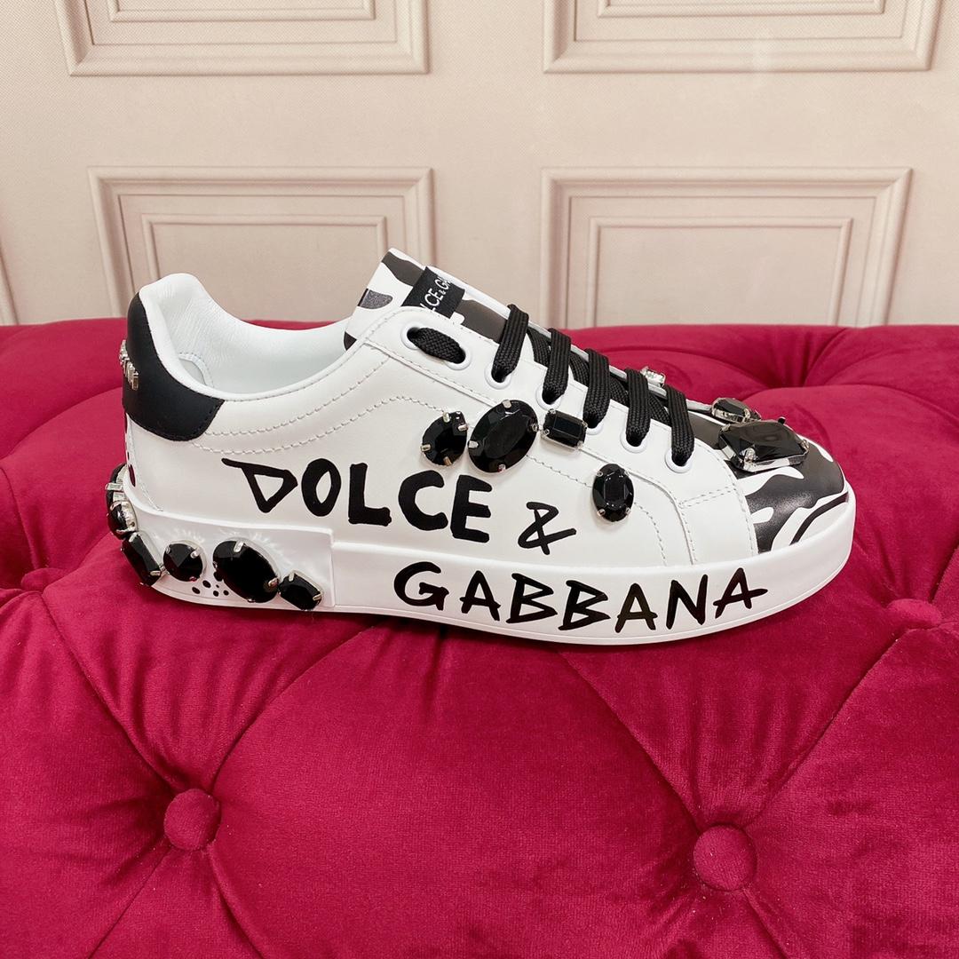 Dolce & Gabbana Portofino-Sneaker aus Kalbsleder mit Stickerei - EUR FASHION