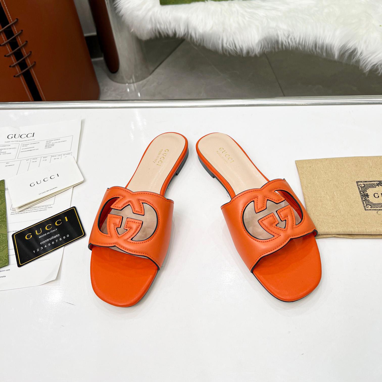 Gucci Damen-Slide-Sandale mit ineinandergreifendem G-Ausschnitt - EUR FASHION