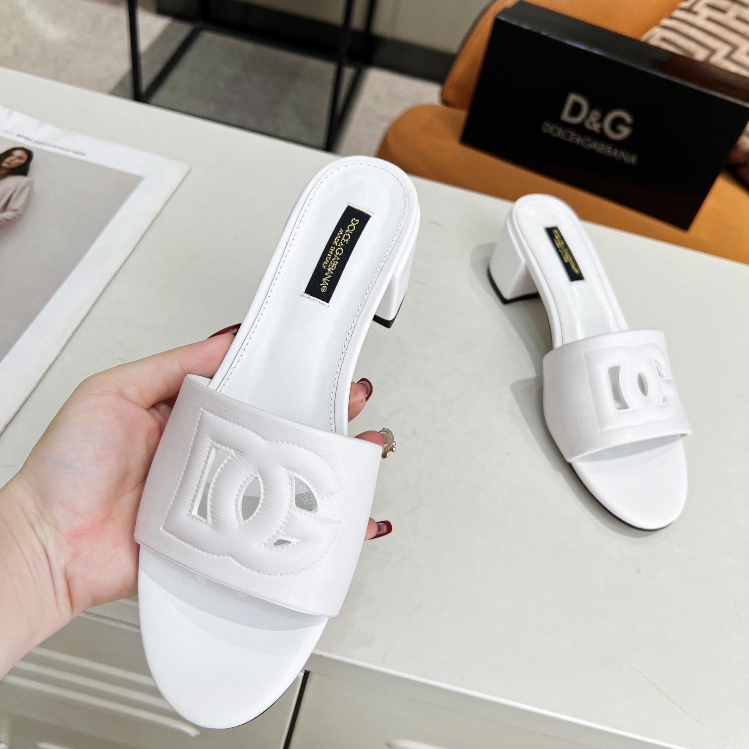 Dolce & Gabbana Kalbsleder-Pantoletten mit DG Millennials-Logo - EUR FASHION