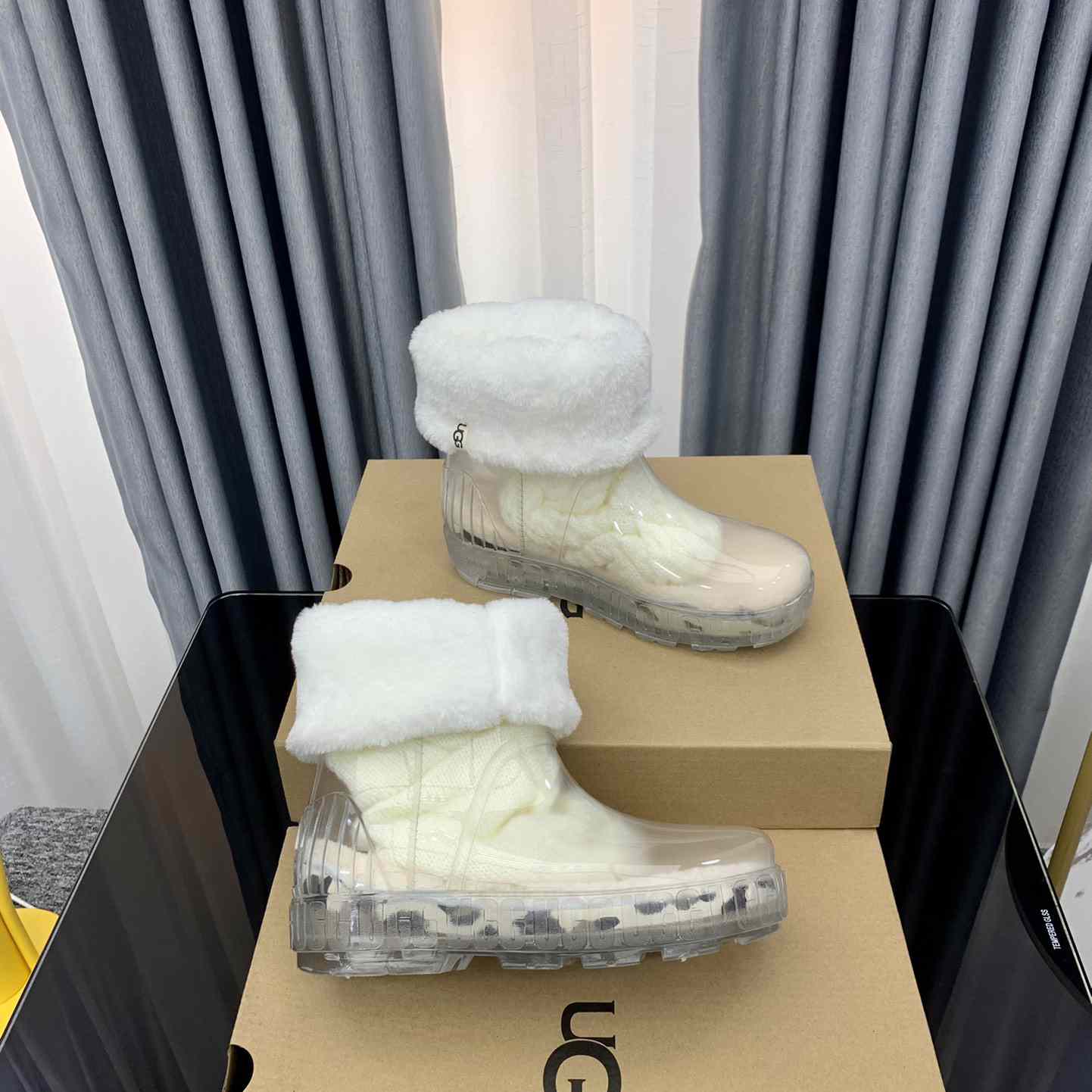 Ugg Drizlita Clear Damen Taffy Weiße Modestiefel - EUR FASHION