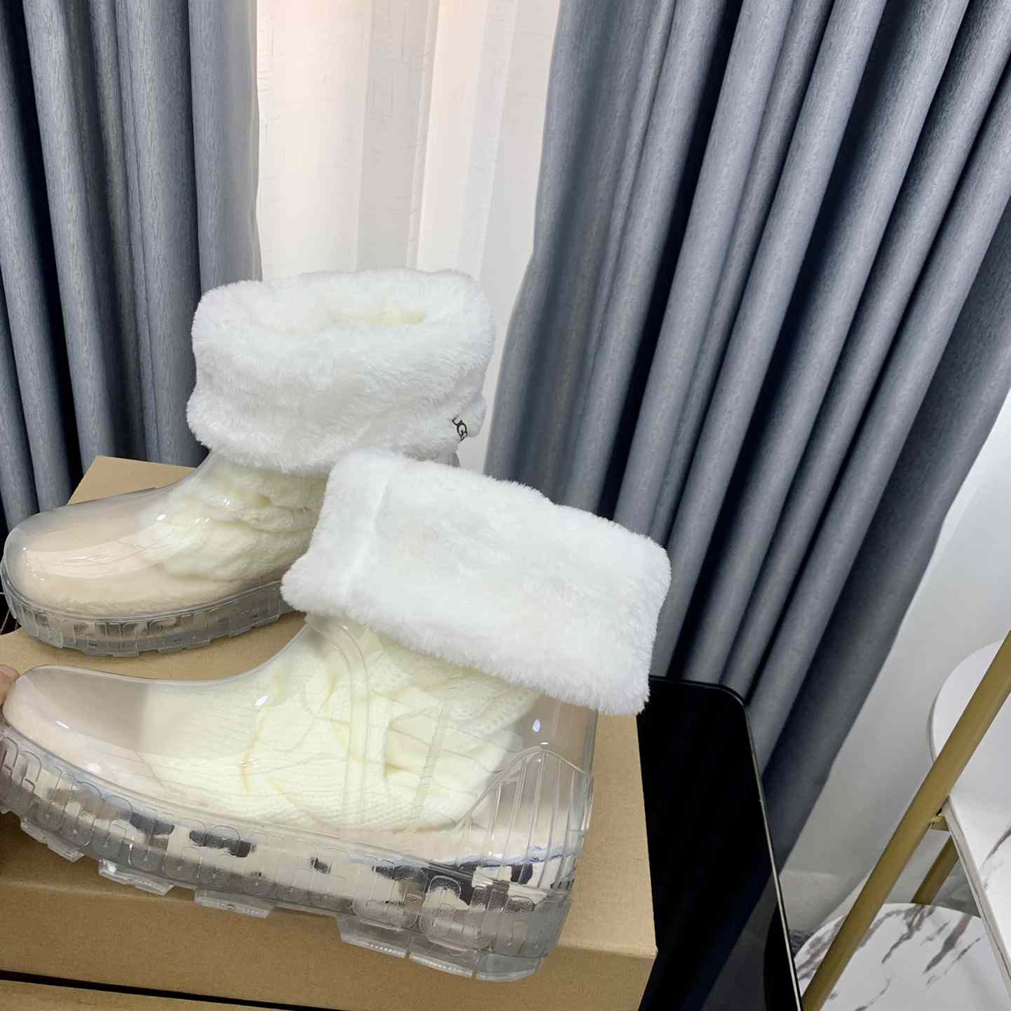 Ugg Drizlita Clear Damen Taffy Weiße Modestiefel - EUR FASHION