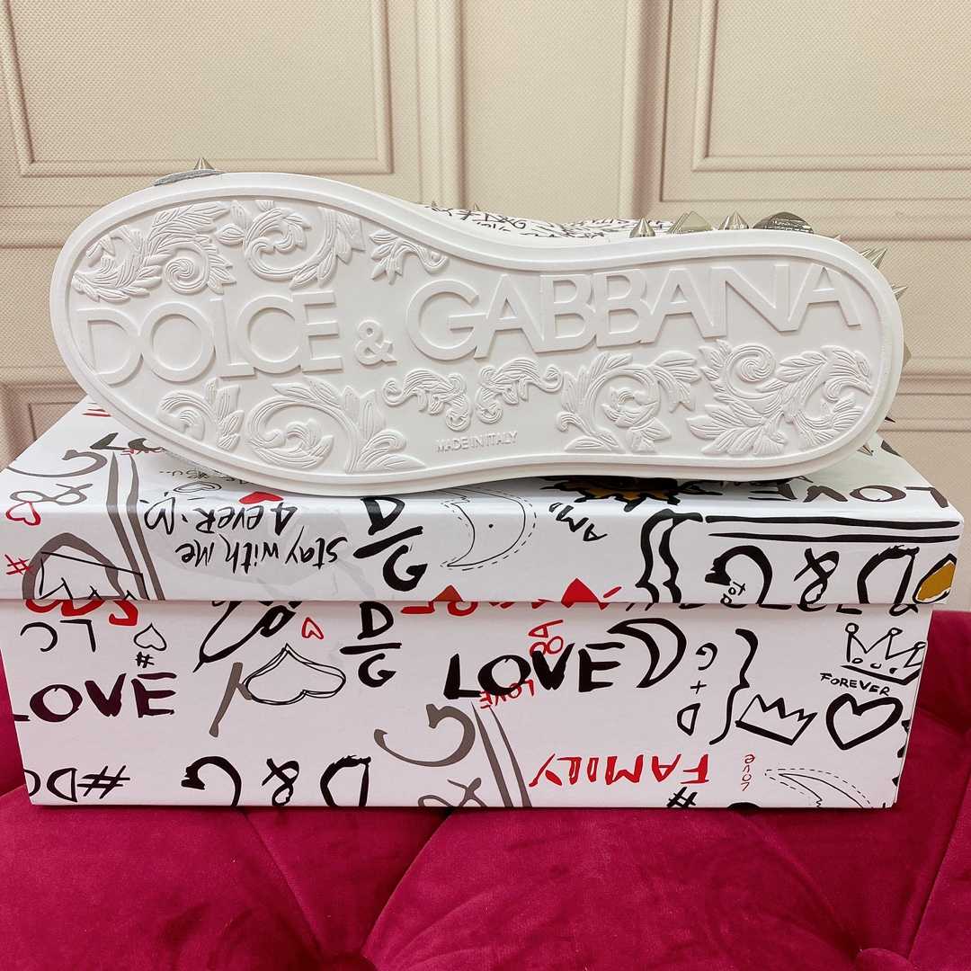 Dolce & Gabbana Portofino-Sneaker aus Kalbsnappaleder mit Nieten - EUR FASHION