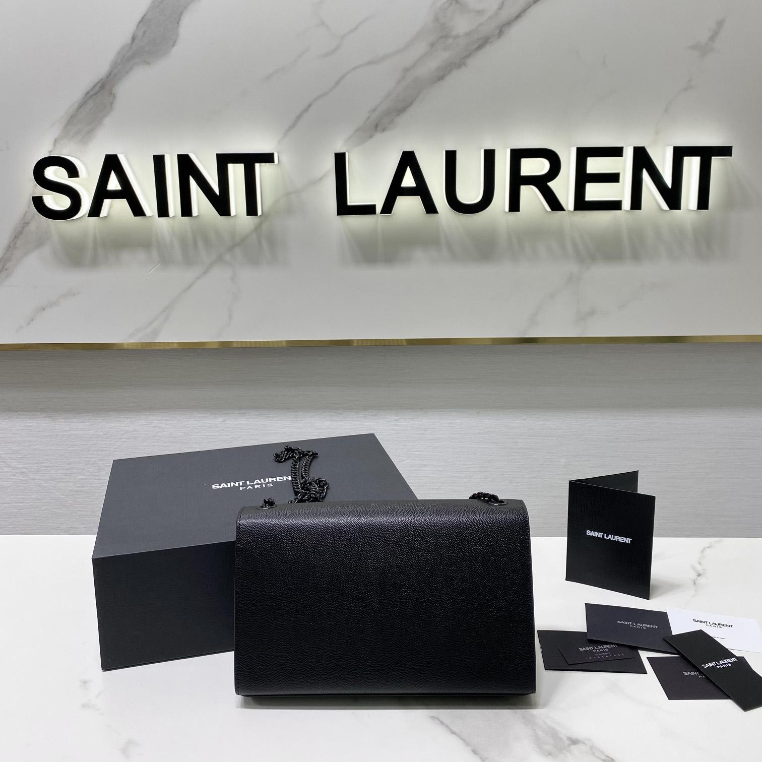 Saint Laurent Kate Mittelgroße Kettentasche aus Leder mit Grain-de-Poudre-Prägung - EUR FASHION