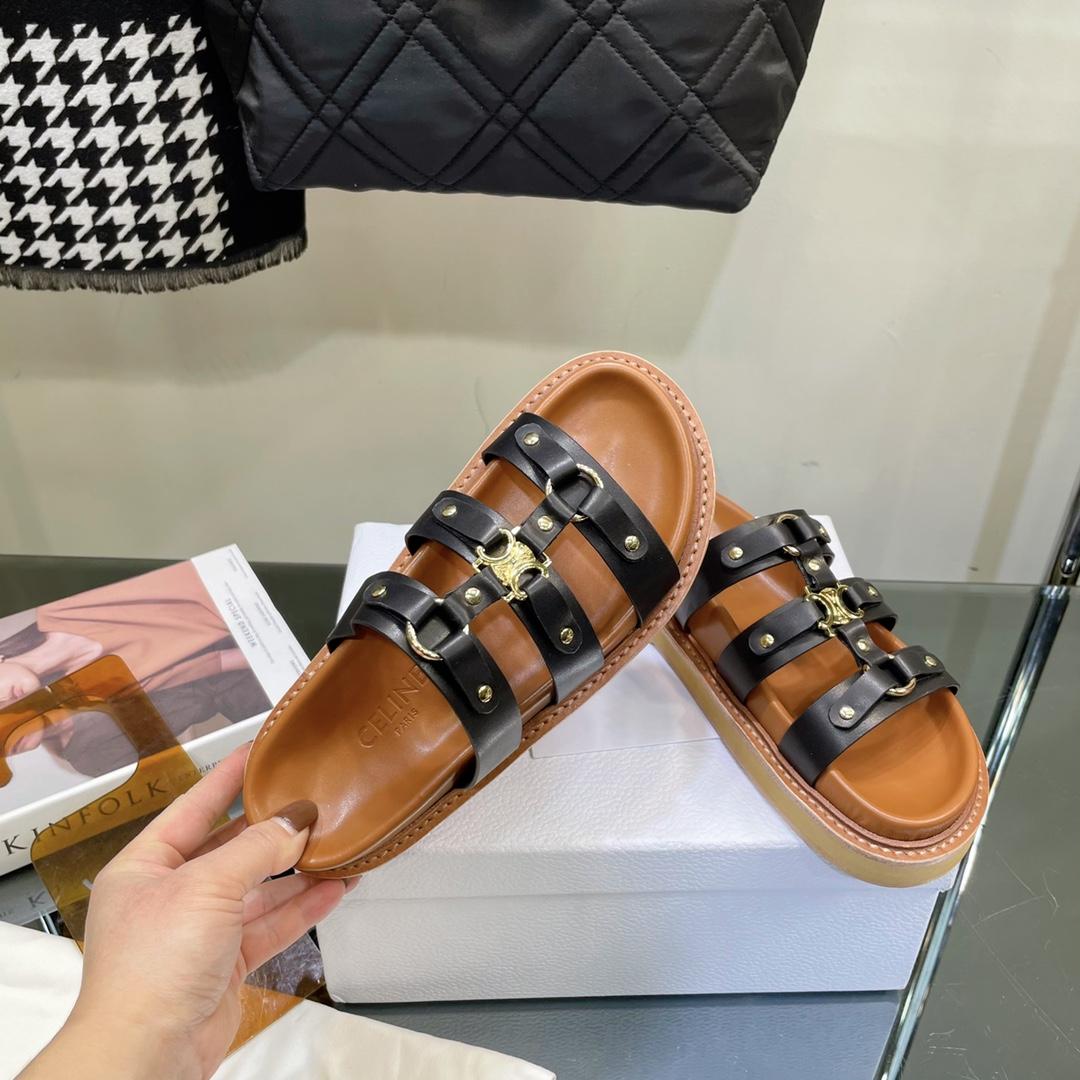 Celine Slides Tippi aus Kalbsleder – Vegetal Tanning - EUR FASHION