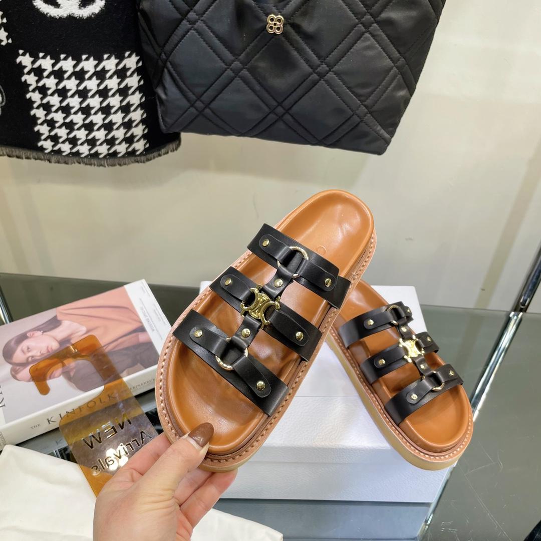 Celine Slides Tippi aus Kalbsleder – Vegetal Tanning - EUR FASHION