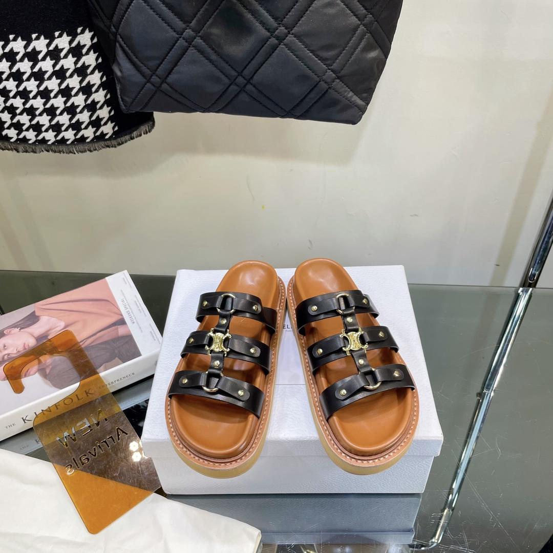 Celine Slides Tippi aus Kalbsleder – Vegetal Tanning - EUR FASHION