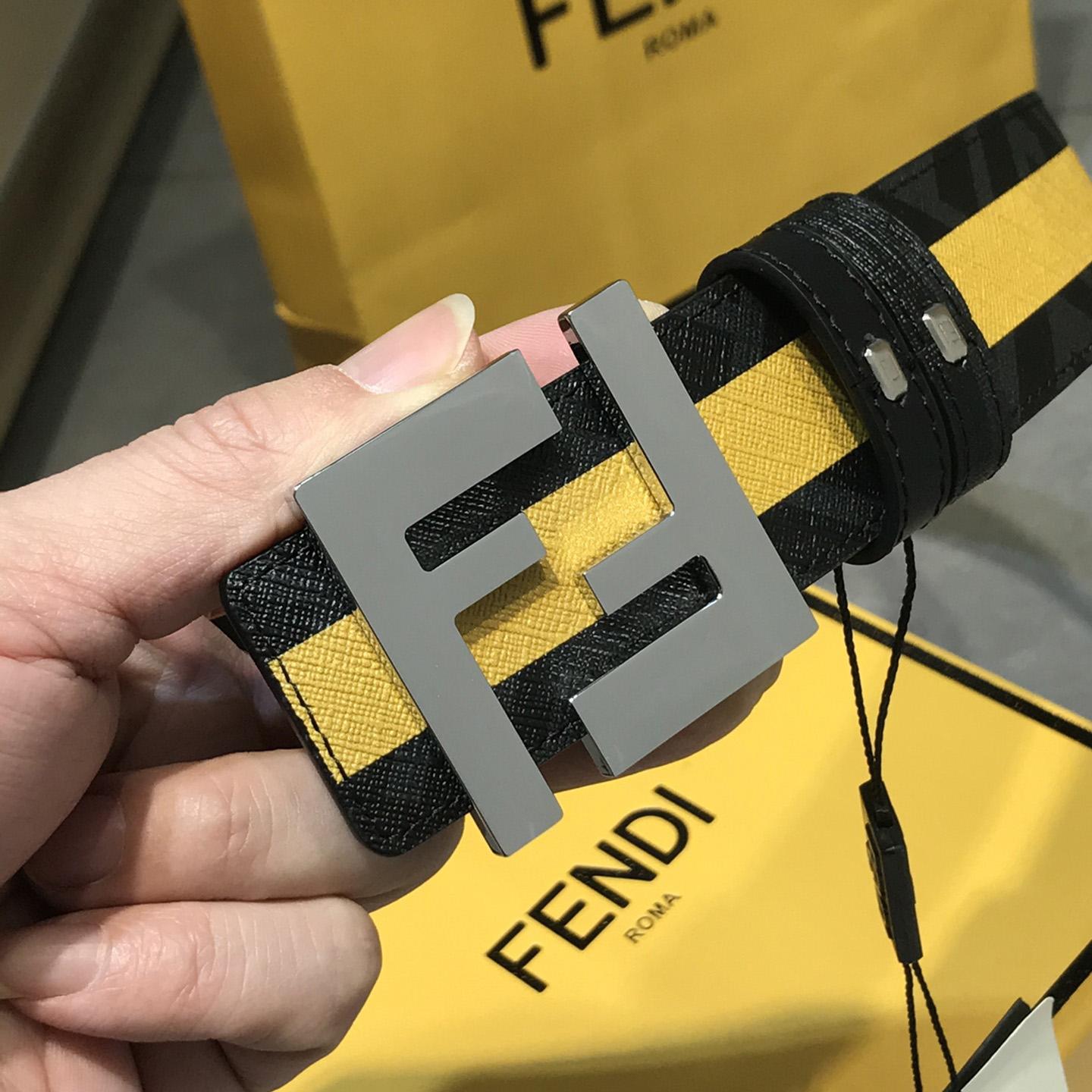 Fendi Schwarzer Wende-Ledergürtel - EUR FASHION