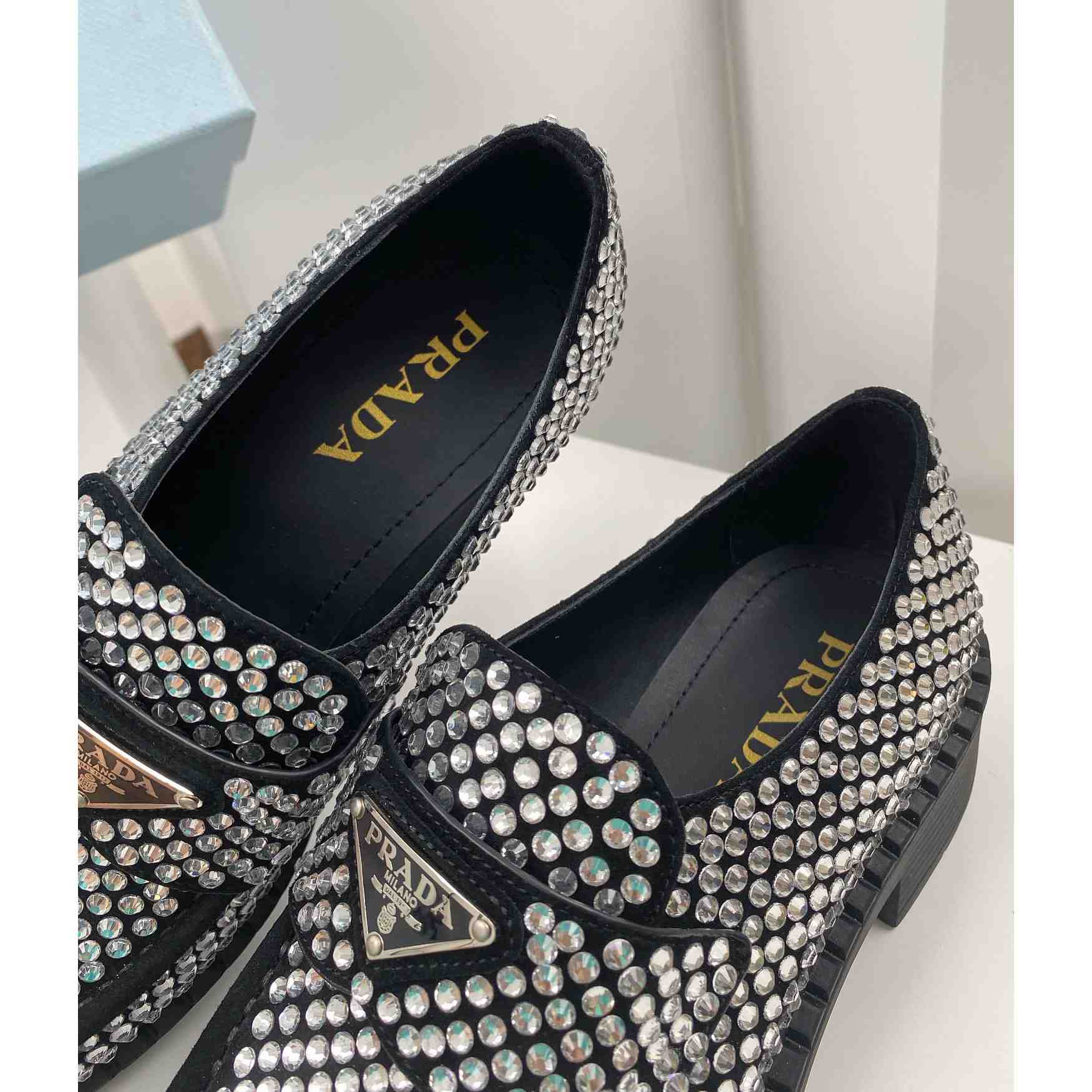 Prada-Satin-Loafer mit Kristallen - EUR FASHION