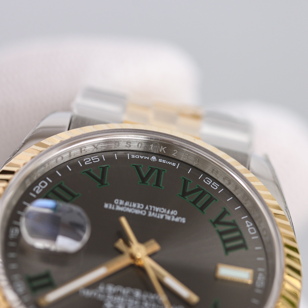 Rolex Datejust Oystersteel Steel Gelbgold Dunkelgraues Zifferblatt Jubilee - EUR FASHION