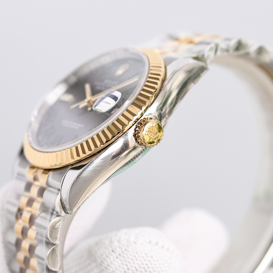 Rolex Datejust Oystersteel Steel Gelbgold Dunkelgraues Zifferblatt Jubilee - EUR FASHION