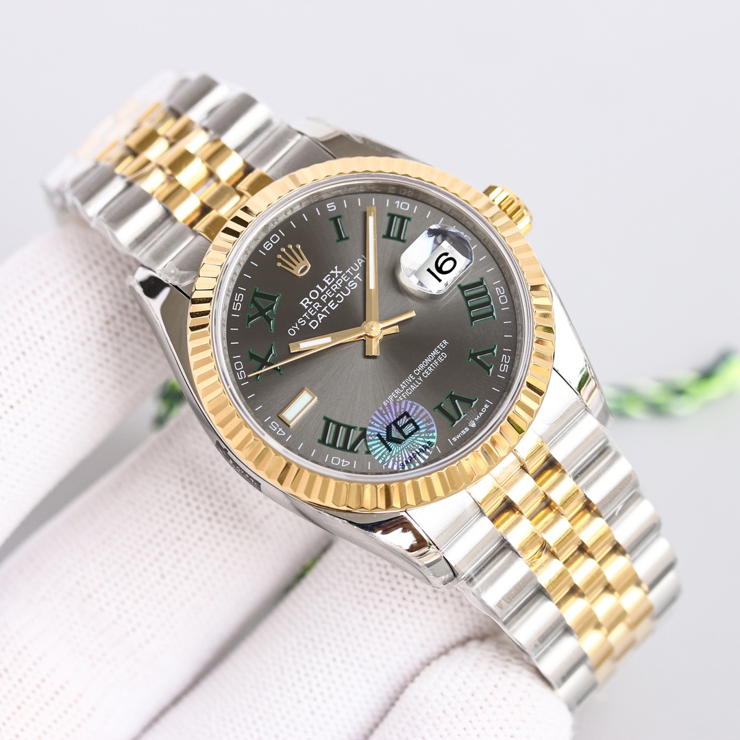 Rolex Datejust Oystersteel Steel Gelbgold Dunkelgraues Zifferblatt Jubilee - EUR FASHION
