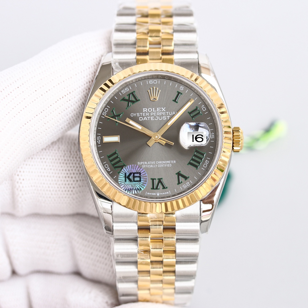 Rolex Datejust Oystersteel Steel Gelbgold Dunkelgraues Zifferblatt Jubilee - EUR FASHION